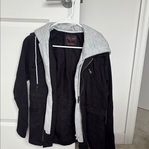 Black and Gray Hooded Jacket by Black Label